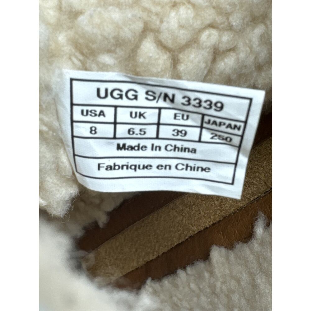UGG Australia Hartley Brown Leather Shearling Lined Wedge Boot Women’s 8 - Picture 14 of 16